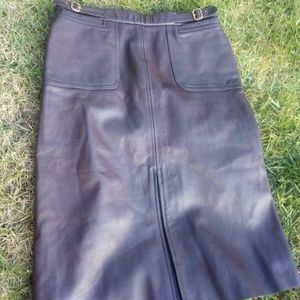 Silk Leather Skirt